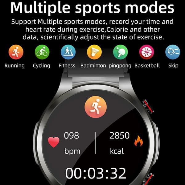 INF Smartwatch med EKG, puls, blodilt, søvnmonitor Mørkegrå