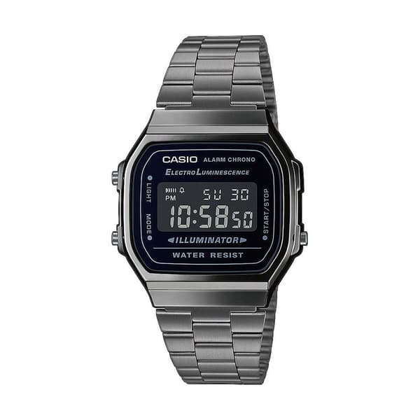 Miesten rannekellot Casio A168WEGG-1BEF Musta Hopeinen (Ø 36 mm) (Ø 38 mm)