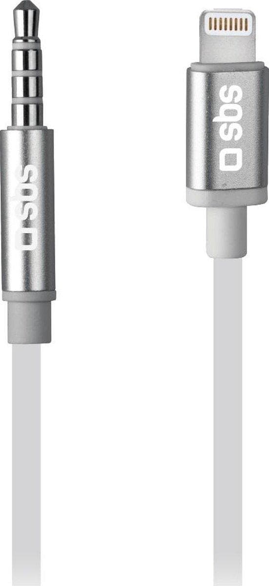 SBS TEADAPTIPJACK35W - Kuulokeadapteri - USB-C uros-stereo-miniliitin naaras - 15 cm - valkoinen - Apple iPhonelle (Lightning)