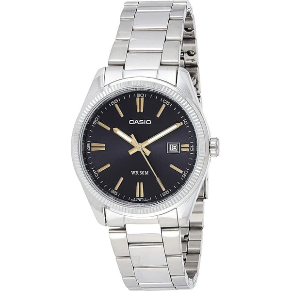 Miesten rannekellot Casio DATE Musta Hopeinen (Ø 39 mm)