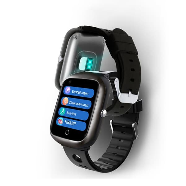 INF Smart Watch - GPS-posisjonering, puls- og søvnmonitor, videosamtale, IP67 Sort