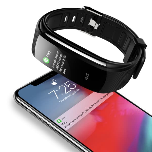 INF Aktivitetsarmband med puls, sömnmonitor, stegräknare IP67