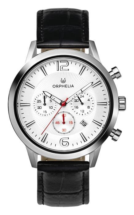 Klocka - ORPHELIA - OR81800 - Kvarts - Chronograf - Svart Läder - 5 bar