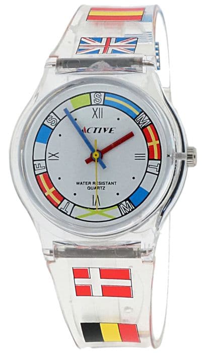 ACTIVE Watch -ACT-015 - Analog klocka för kvinnor med kvartsurverk i flerfärgad plast