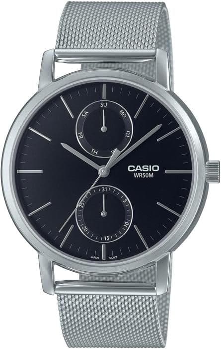 CASIO MTP-B310M-1AVEF herrklocka - grått rostfritt stål - 5 ATM vattentät