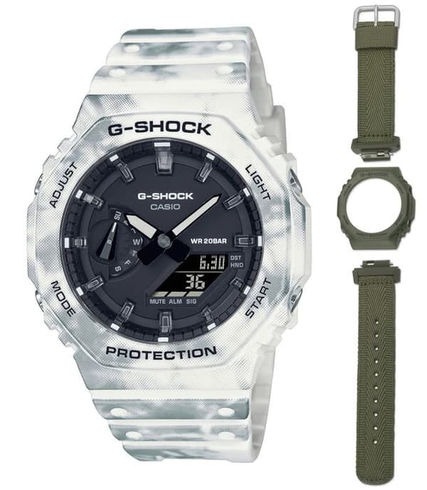 Herrklocka CASIO GAE-2100GC-7AER Kvarts analog digital plastrem Flerfärgad