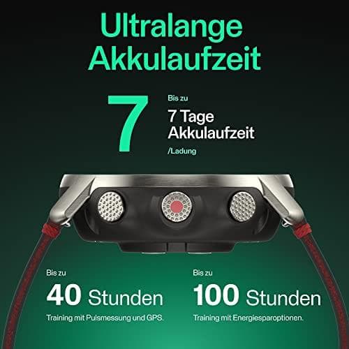 Polar Grit X Pro - Titan - Rannekellolla varustettu urheilukello - rei'itetty nahka - harmaa - Rannekkeen koko: M/L - Näyttö 3cm (1,2") - Bluetooth -