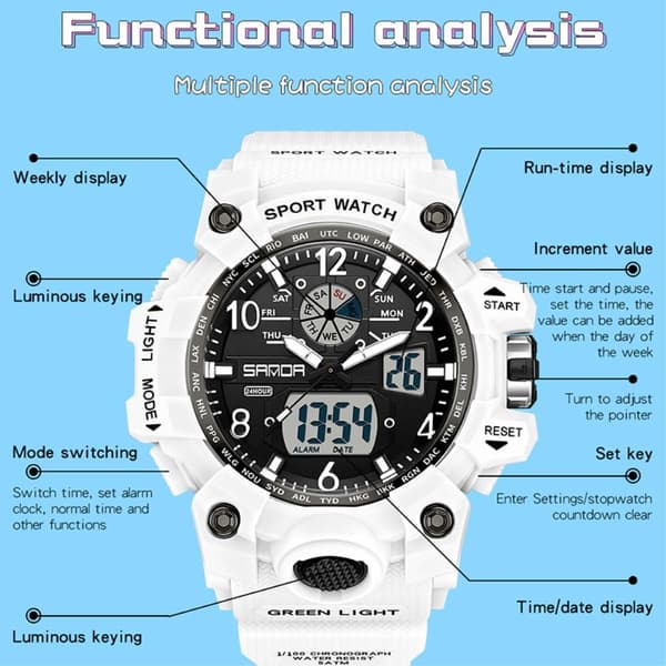 Armbandsklocka Armbandsur Digital vattentät sportklocka etc