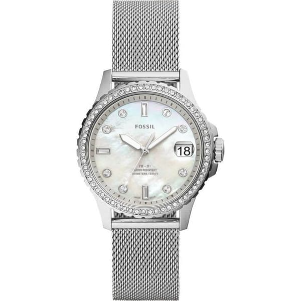 Fossil - Damklocka - Kvarts - Analog - Silverarmband i rostfritt stål - ES4998