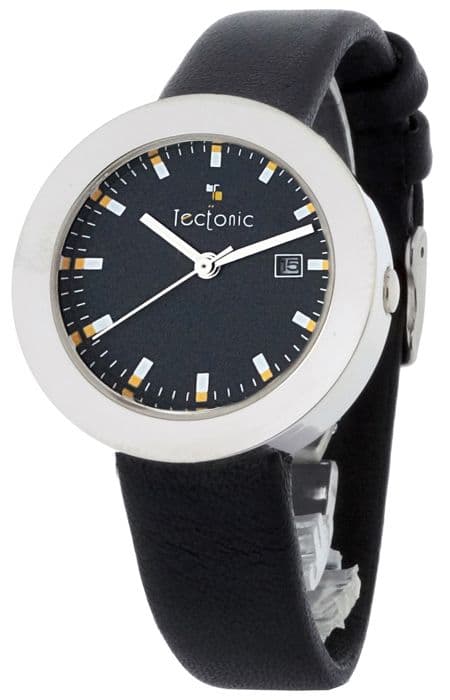 TECTONIC Kvarts Quartz Urverk Analog Läderklocka-41-1105-44