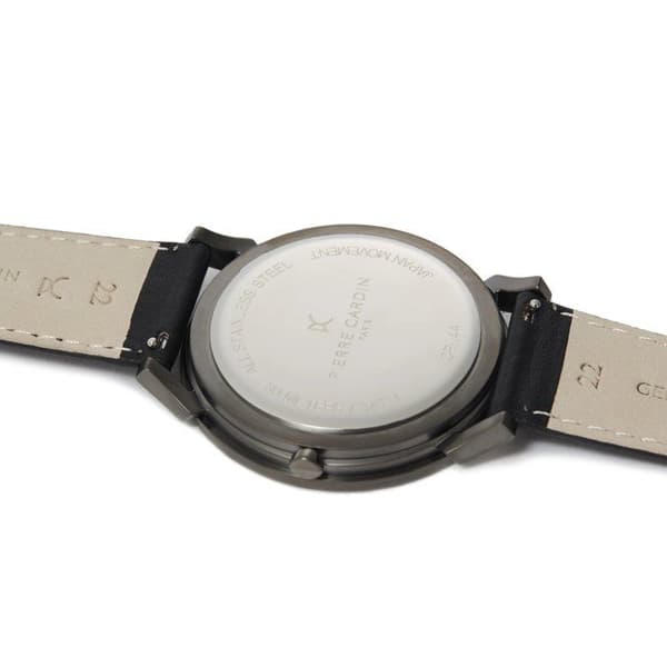 Pierre Cardin Herr Quartz Multi-Dial svart läderklocka CPI.2040