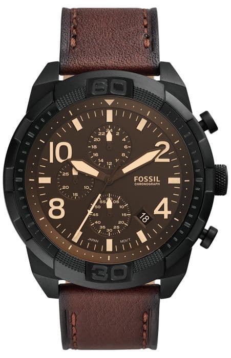Fossil Quartz Chronograph Herrklocka Brunt läderarmband FS5875