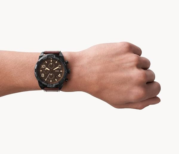 Fossil Quartz Chronograph Herrklocka Brunt läderarmband FS5875