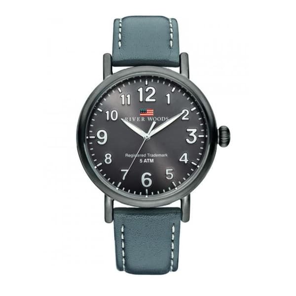 River Woods-Herr Analog Quartz Movement Läderklocka - RW420005