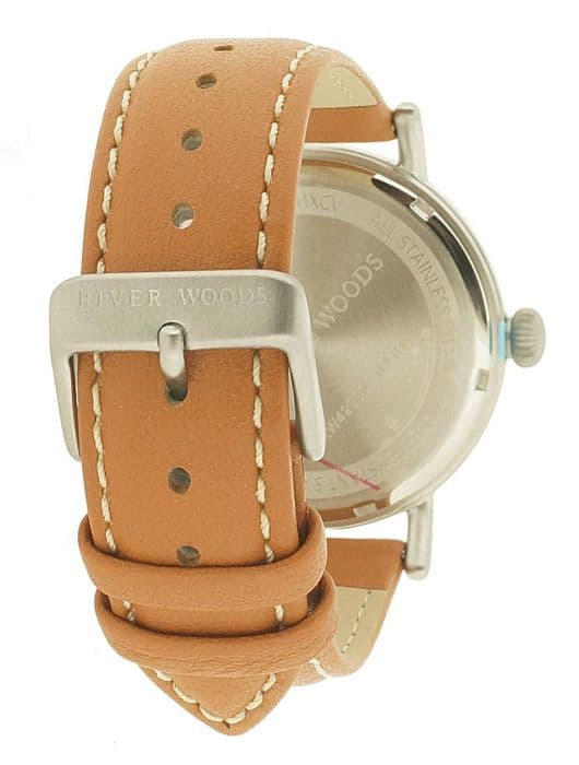 River Woods Analog Quartz Läderklocka för män - RW420002