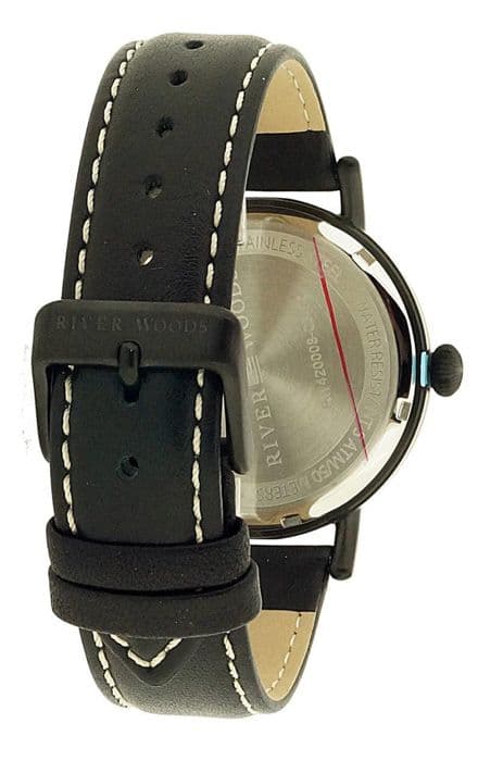 River Woods Analog Quartz Movement Läderklocka för män RW420008