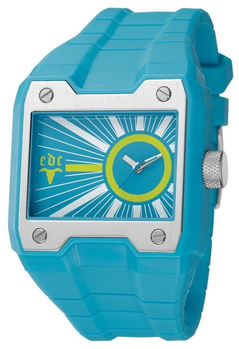 Klocka - Edc By Esprit - Gummi - Analog - Blå - Rektangulär