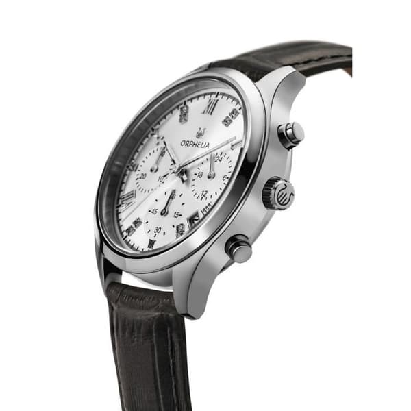 Klocka - ORPHELIA - OR31802 - Kvarts - Kronograf - Grått läder - 5 bar