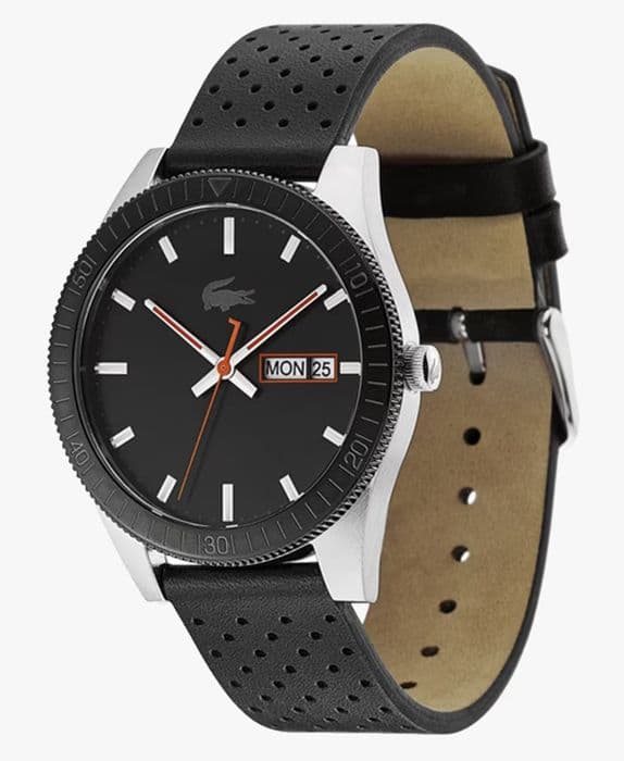 Herrklocka - Lacoste - Legacy - Svart läderarmband - 2010982