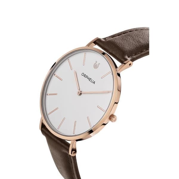 ORPHELIA - Herrklocka - Kvarts - Analog - Läderarmband - Brun - OR61910