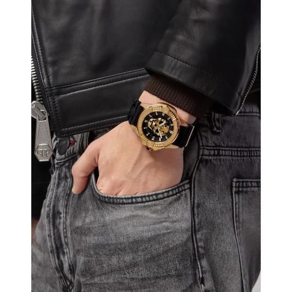 Philipp Plein Herrklocka - Kvarts - Analog - Svart silikonband - PWAAA0221