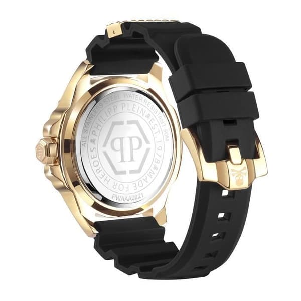 Philipp Plein Herrklocka - Kvarts - Analog - Svart silikonband - PWAAA0221
