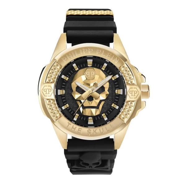 Philipp Plein Herrklocka - Kvarts - Analog - Svart silikonband - PWAAA0221