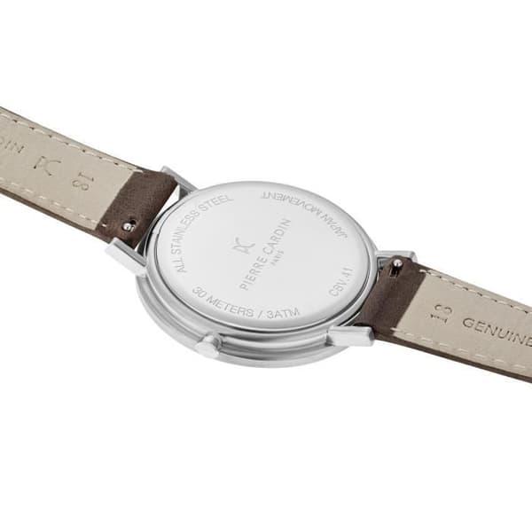 Pierre Cardin Herr Quartz Analog Brun Läderklocka CBV.1026