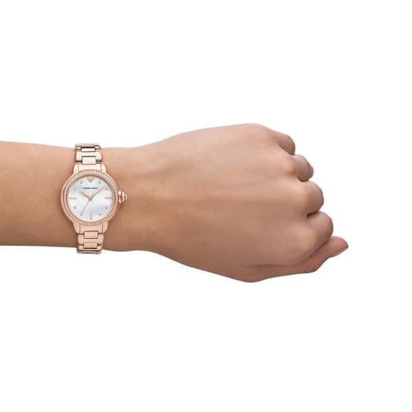 Emporio Armani Damklocka - AR11523 i rostfritt stål Ip-rosé