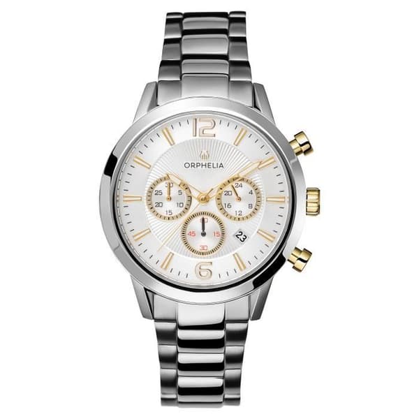 Herrarmbandur ORPHELIA Quartz Klocka Chronograf Stålarmband Silver OR82808