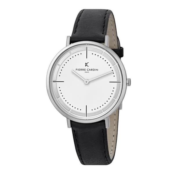 Pierre Cardin Herr Quartz Analog Svart Läderklocka CBV.1025