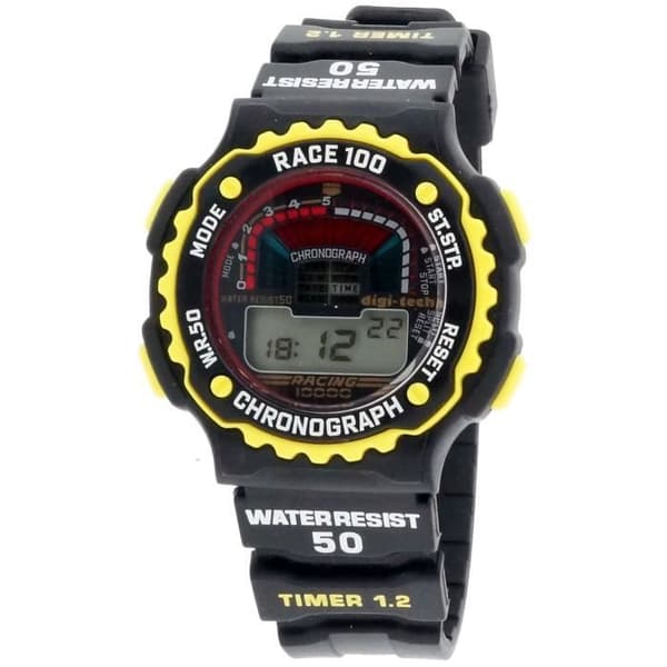 DIGITECH Digitalklocka för män - DT102912 - Kvarts - Svart gummi