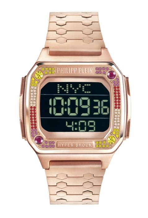 Philipp Plein - Blandad klocka - Kvarts - Digital - Ip-rosé armband i rostfritt stål - PWHAA0821
