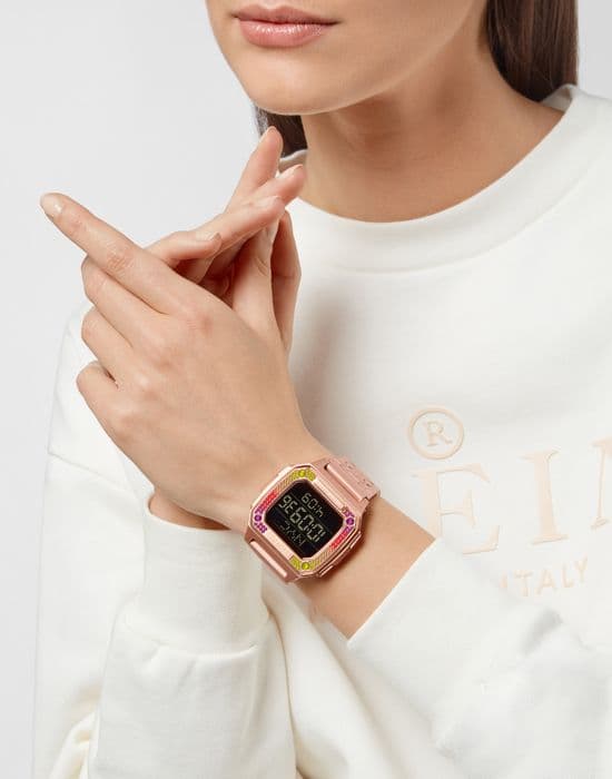 Philipp Plein - Blandad klocka - Kvarts - Digital - Ip-rosé armband i rostfritt stål - PWHAA0821