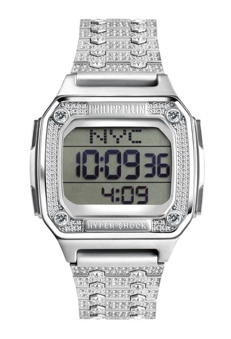 Philipp Plein - Damklocka - Quartz - Digital - Silverband i rostfritt stål - PWHAA1121