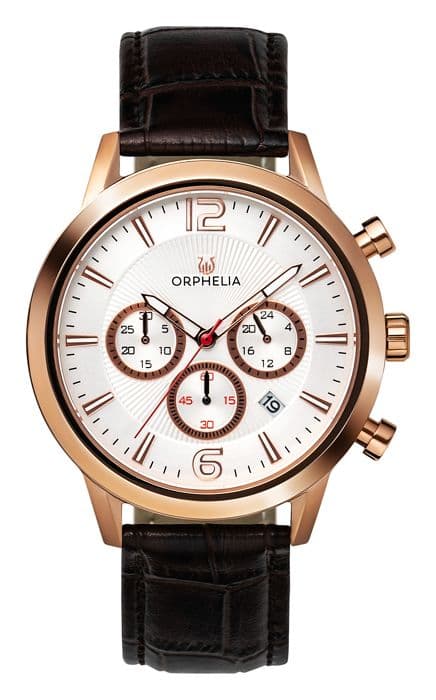 Klocka - ORPHELIA - OR81804 - Kvarts - Klocka - Konjak Läder - 5 bar