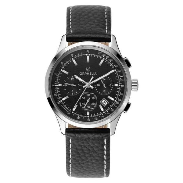 Herrklocka ORPHELIA - Kvarts - Flera Urskivor - Armband i Svart Läder - OR81701