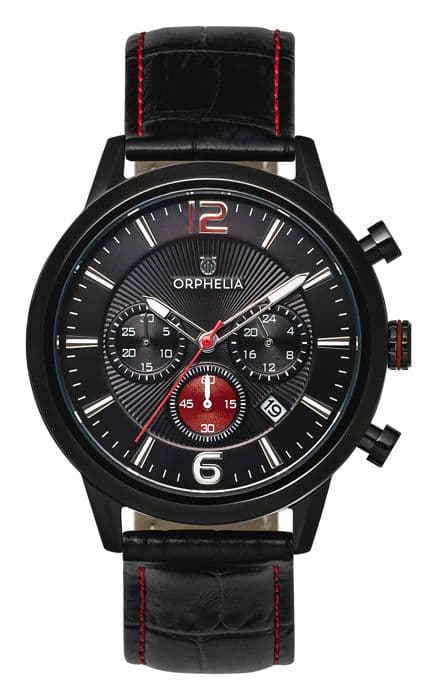 Klocka - ORPHELIA - OR81803 - Kvarts - Kranium - Svart Läder - 5 bar