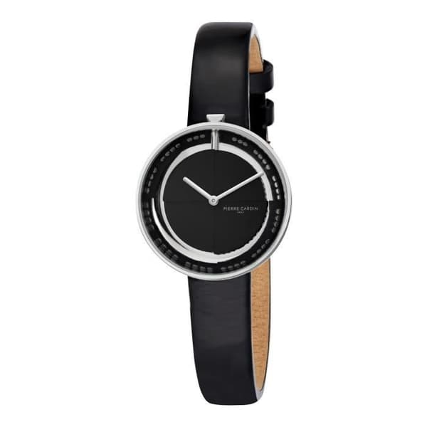Pierre Cardin Damklocka i svart läder - Analog Quartz - CMA.0000