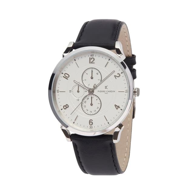 Pierre Cardin herrklocka CPI.2021 Quartz Multi-Dial svart läder