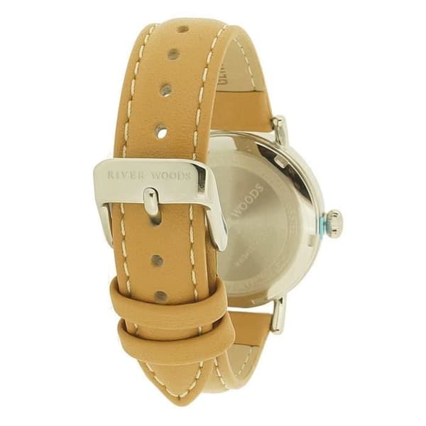 River Woods-Analog Quartz Movement Läderklocka för kvinnor - RW340014
