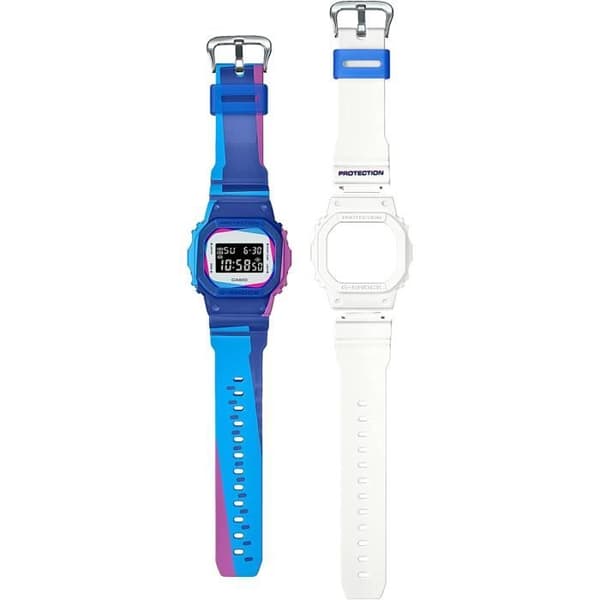 CASIO Herrklocka DWE-5600PR-2ER - Blå plastrem - Vattentät 20 Atm - Kalenderfunktion