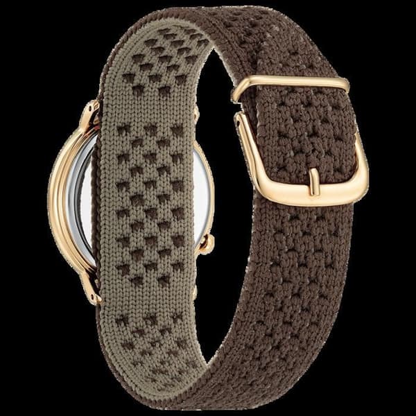 Citizen - Damklocka - Eco-Drive - Analog - Brunt tygband - EM1003-48X