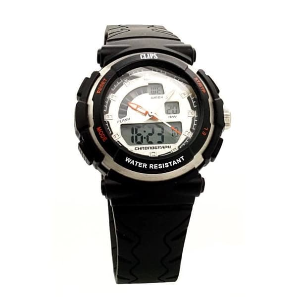 Kvinnoarmband med gummiklipp - KLIPP - Digital - Alarm - Svart