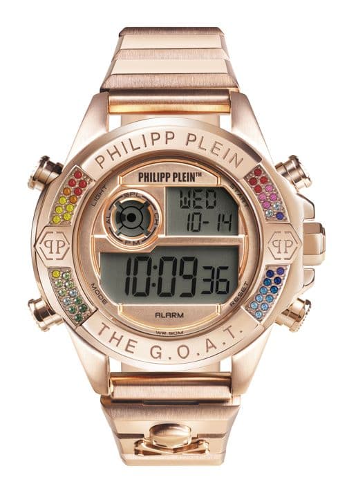 Philipp Plein - Damklocka - Kvarts - Digital - Armband i rostfritt stål Ip-rosé - PWFAA0721