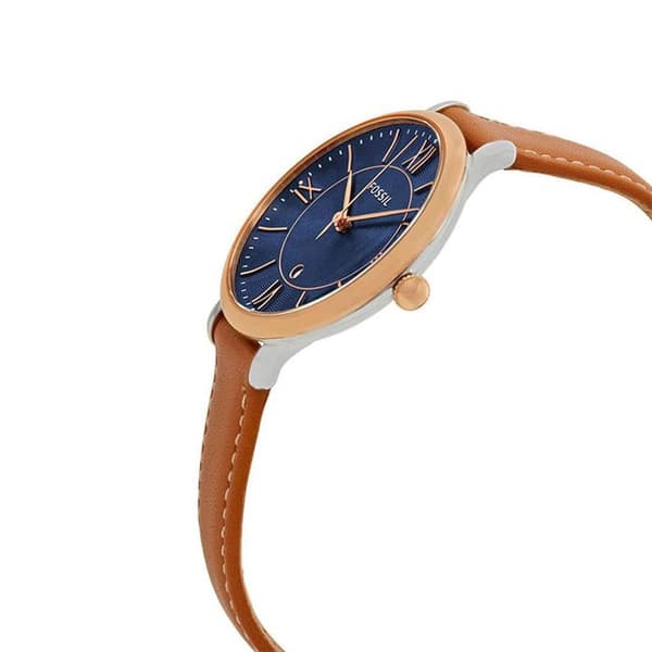 Klocka - Fossil - JACQUELINE ES4274 - Läder - Rose Gold - Blå