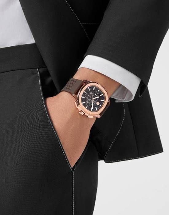 Philipp Plein Herrklocka PWSAA0523 - Brun silikon - 44 mm - 5 bar