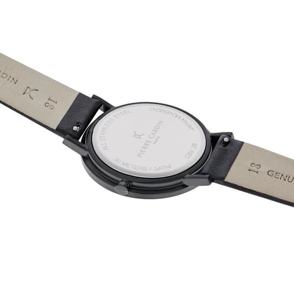 Klocka - PIERRE CARDIN - CBV.1021 - Analog Quartz - Svart läderband - Vattentät 3 Atm