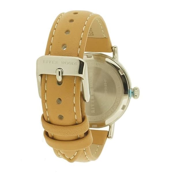 River Woods-Analog Quartz Movement Läderklocka för kvinnor - RW340013