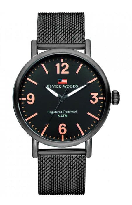 River Woods Analog Quartz Movement Watch för män i rostfritt stål RW420035